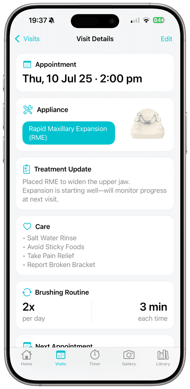 Bracie visit logging feature